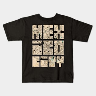 Mexico City Map Typography - Vintage Kids T-Shirt